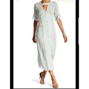 Endless Rose Lace Maxi Dress Blue/Green Size Small